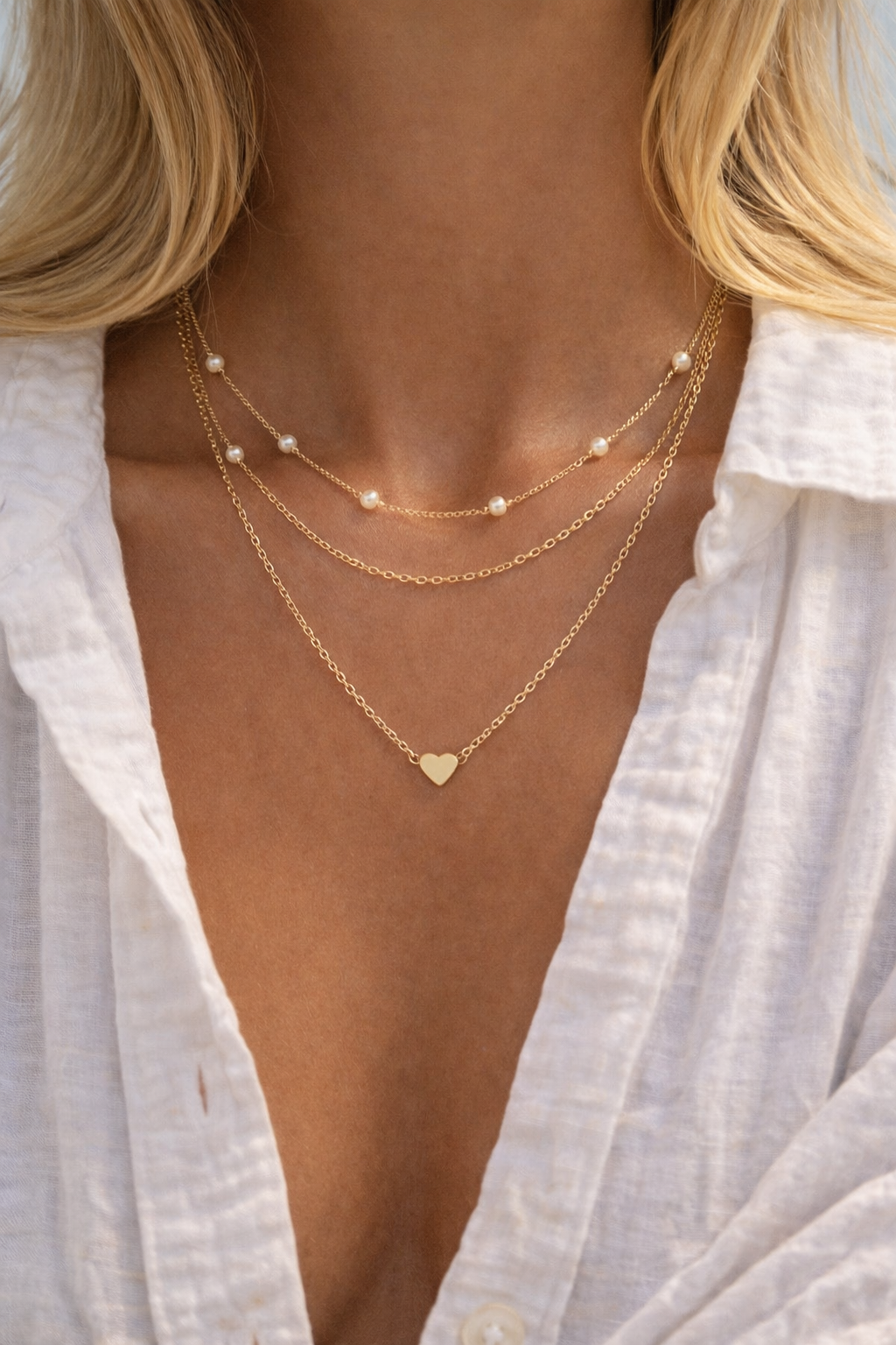 Golden 3 Piece Necklace