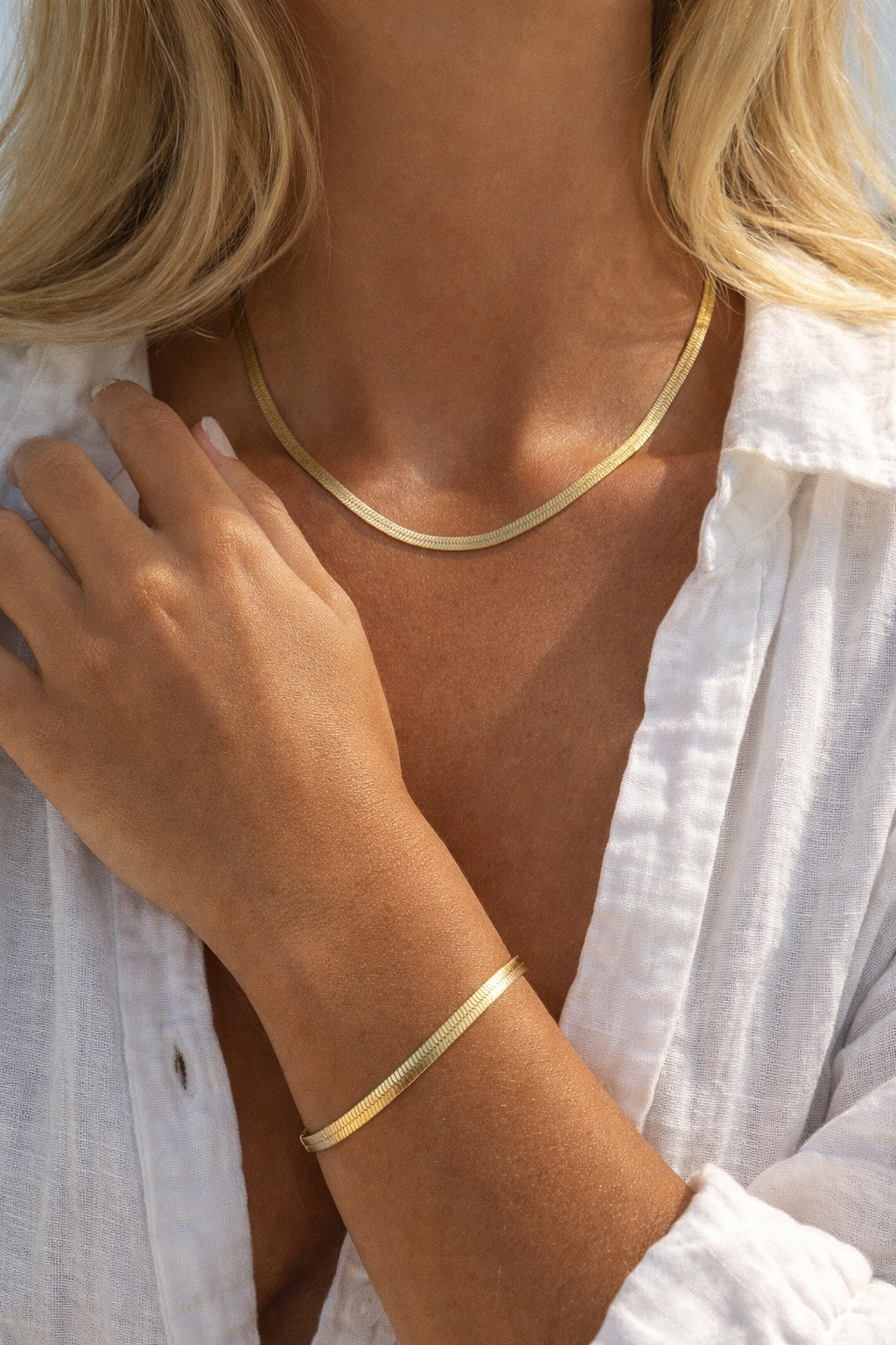 Golden Set Necklace & Bracelet